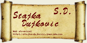 Stajka Dujković vizit kartica
